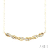 1/3 Ctw Round Cut Diamond Twisted Fashion Necklace in 14K Yellow Gold