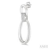 1/10 Ctw Oval Shape Link Single Cut Diamond Fashion Earrings in Sterling Silver