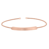 Rose Gold Finish Sterling Silver Cable Cuff Bracelet with Name Plate