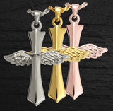 Winged Cross - Cremation Jewelry