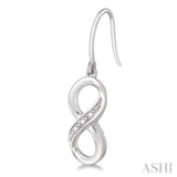 Silver Infinity Shape Diamond Earrings