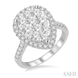 Pear Shape Lovebright Bridal Diamond Engagement Ring