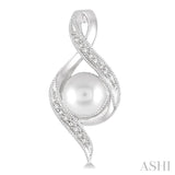 Silver Pearl & Diamond Earrings