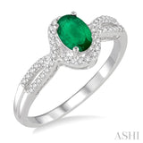 Oval Shape Gemstone & Diamond Ring