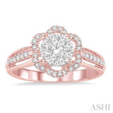 Flower Shape Lovebright Bridal Diamond Engagement Ring