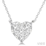 3/4 Ctw Lovebright Diamond Heart Necklace in 14K White Gold
