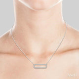 Diamond Rounded Rectangle Necklace