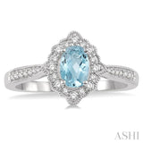 Oval Shape Gemstone & Diamond Ring