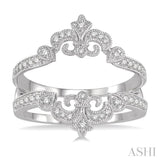 Diamond Fleur De Lis Insert Ring