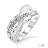 Silver Swirl Diamond Ring