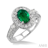 Oval Shape Gemstone & Diamond Ring