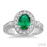 Oval Shape Gemstone & Diamond Ring