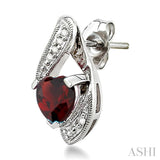 Heart Shape Gemstone & Diamond Earrings