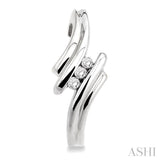 Silver 2 Stone Diamond Fashion Earrings