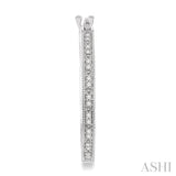 Silver Hoop Diamond Earrings