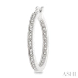 Silver Hoop Diamond Earrings
