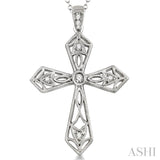 Silver Cross Diamond Pendant