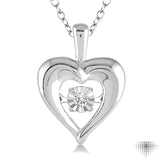 Silver Emotion Heart Shape Diamond Pendant