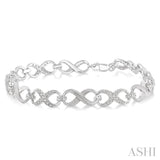 Silver Infinity Shape Diamond Bracelet