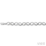 Silver Infinity Shape Diamond Bracelet