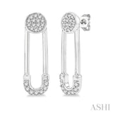 Diamond Safety Pin Fashion Earrings