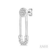 Diamond Safety Pin Fashion Earrings