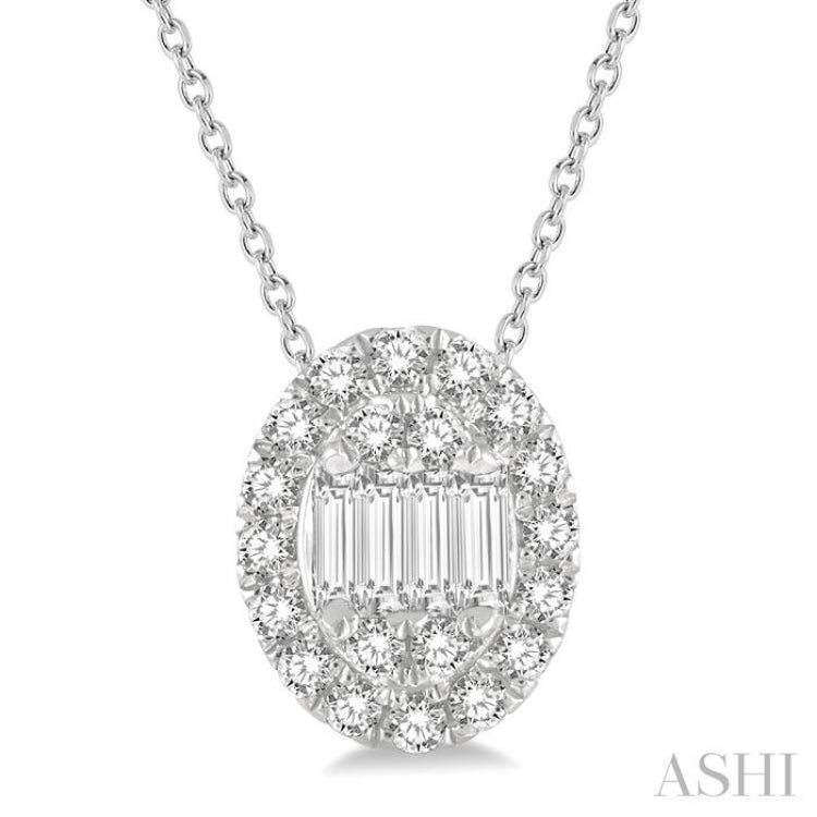 Oval Shape Fusion Diamond Fashion Pendant