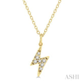 Lightning Bolt Shape Petite Diamond Fashion Pendant