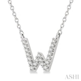 W' Initial Diamond Pendant