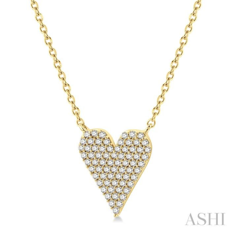 Pave-Set Heart Shape Diamond Necklace