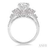 Flower Shape Semi-Mount Diamond Engagement Ring