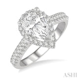 Pear Shape Semi-Mount Diamond Engagement Ring