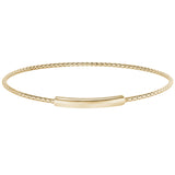 Gold Finish Sterling Silver Opening Corean Cable Cuff Bracelet with High Polished Bar