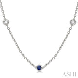 Gemstone & Diamond Station Necklace