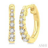 1/4 ctw Petite Graduated Round Cut Diamond Fashion Huggies in 10K Yellow Gold