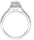 Contemporary Prong Halo Engagement Ring