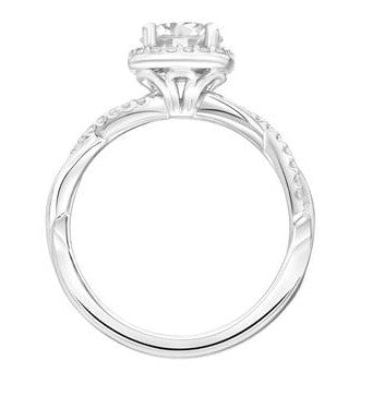 Contemporary Twist Halo Engagement Ring