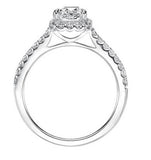 Contemporary Prong Halo Engagement Ring