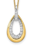 14K Two-tone Diamond Pendant