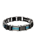 Blue & Black plated Reversible Bracelet