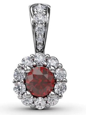 14K Ruby & Diamond Pendant