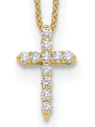 14K Diamond Cross