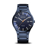 Solar Titanium Brushed Blue Watch
