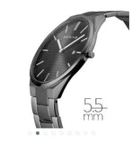 Ultra Slim Polished Brushed Grey Watch