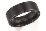 Roll Edge Satin Finish Flat Center Wedding Band