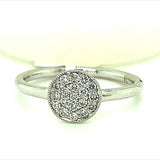 Pave Disk Cluster Diamond Ring